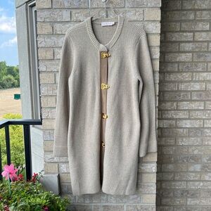 Tory Burch Rory Sweater Coat in Safari